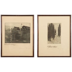 Marianne Hitschmann-Steinberger Etching from 1900 Set of Two