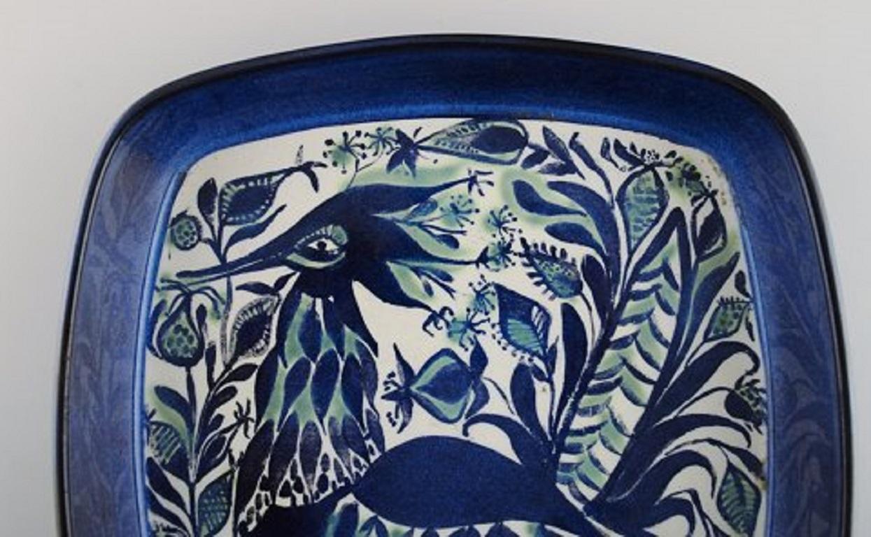 Scandinavian Modern Marianne Johnson for Royal Copenhagen, Dish in Hand-Painted Glazed Faience