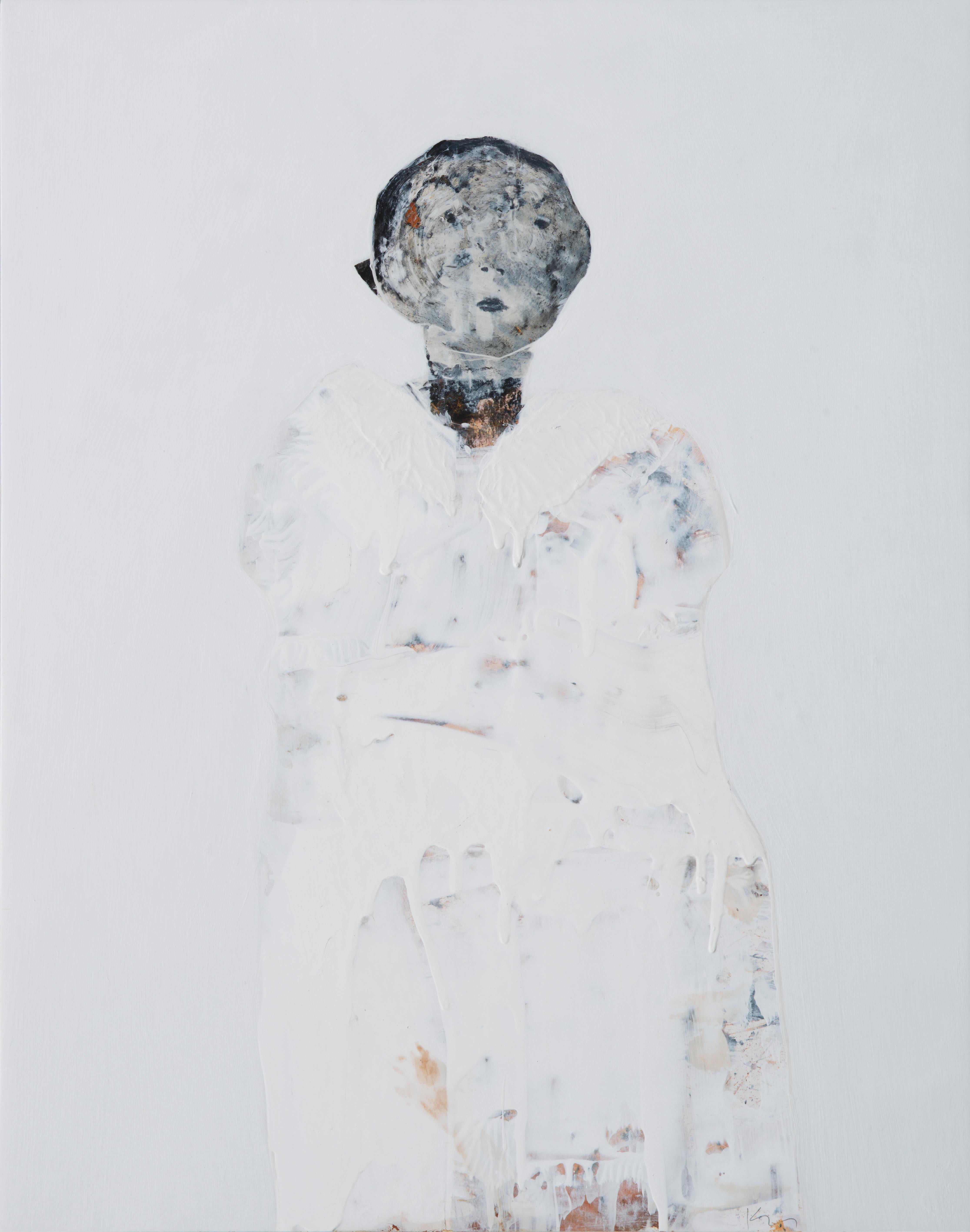 Weiße Gemälde Nr. 3 – Mixed Media Art von Marianne Kolb