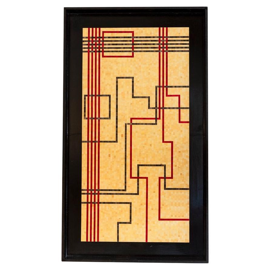 Marianne Léal, Panel in Straw Marquetry, Contemporary Work For Sale