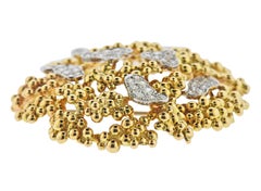 Marianne Ostier Diamond Gold Freeform Brooch Pin