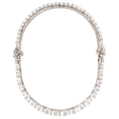 Marianne Ostier Platinum and Diamond Ribbon Necklace