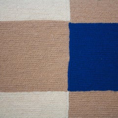 Marianne Rectangle Blue Hand Embroidered Modern Geometric Throw Pillow Cover