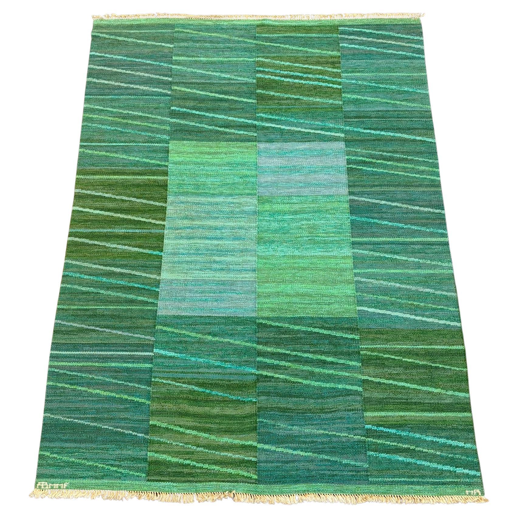 Marianne Richter ‘Sargasso, grön’ flat weave rug for MMF, 1968 im Angebot