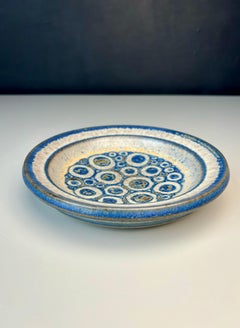 Marianne Starck Blue Circle Vide-Poche Dish, Danish Modern, 1960s