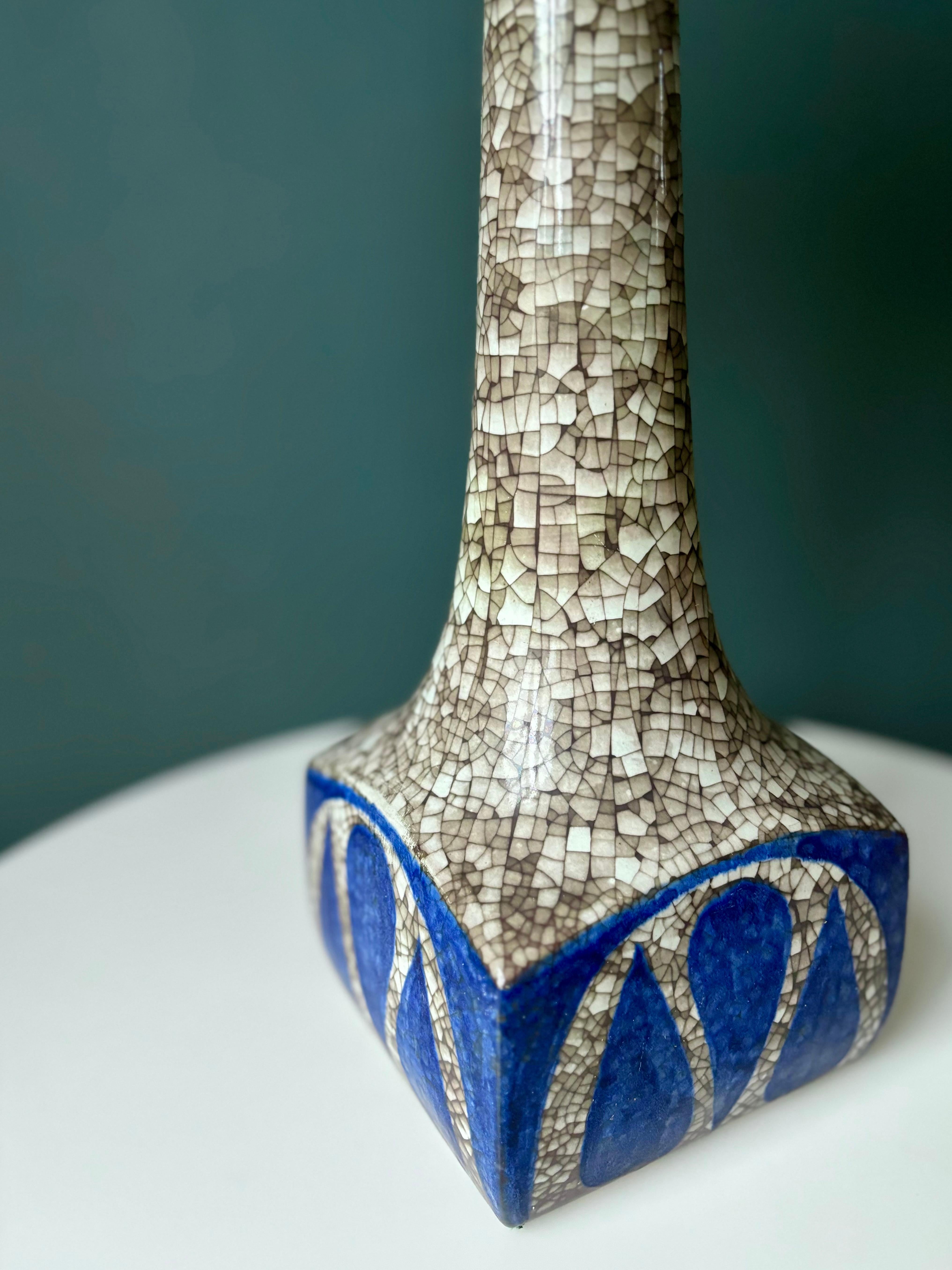 Hand-Painted Marianne Starck for Andersen Tall Persia Glaze Table Lamp, 1960s  For Sale