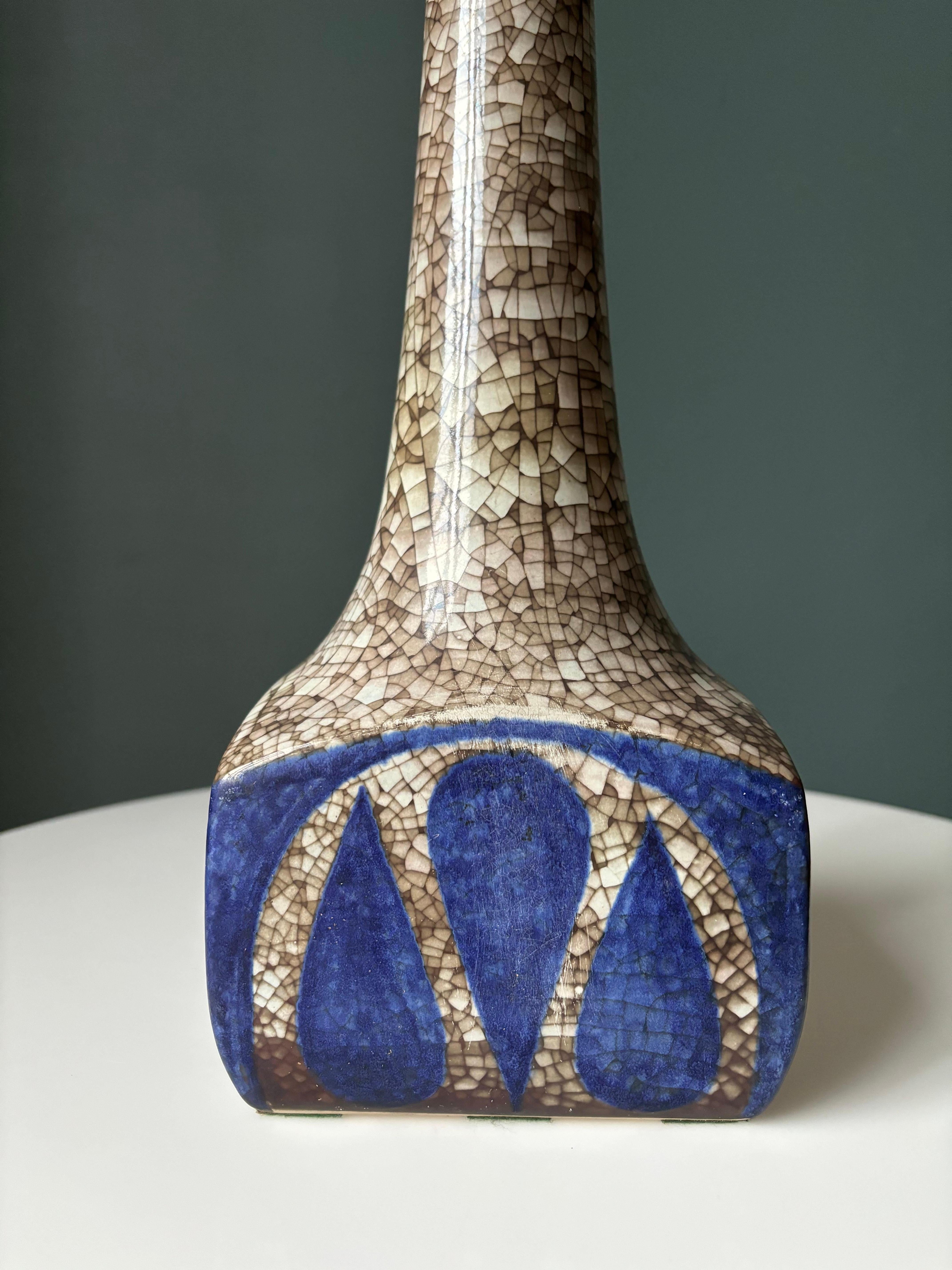 Marianne Starck für Andersen, Tischlampe mit hoher persischer Glasur, 1960er-Jahre  (20. Jahrhundert) im Angebot