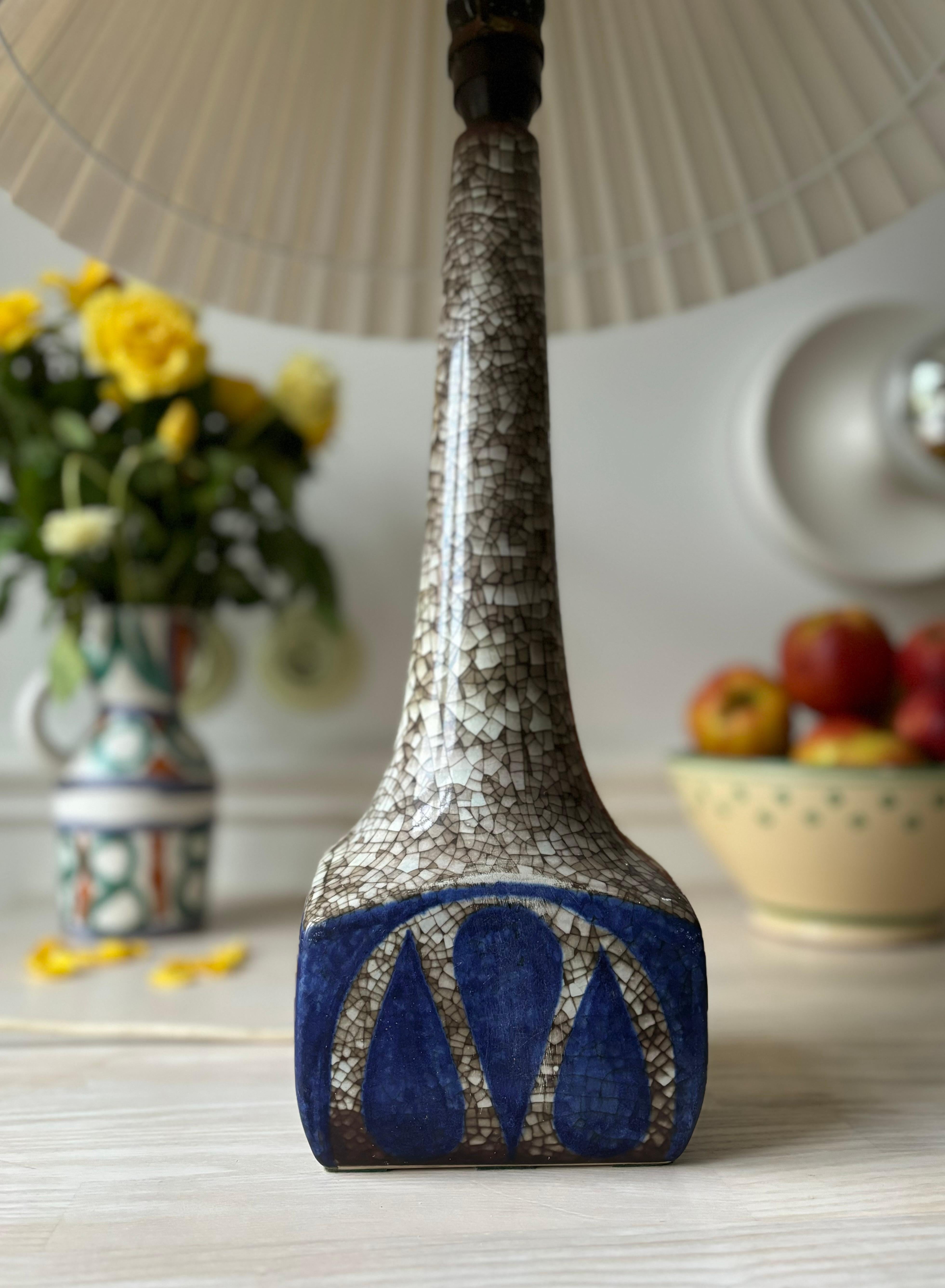 Marianne Starck für Andersen, Tischlampe mit hoher persischer Glasur, 1960er-Jahre  (Keramik) im Angebot