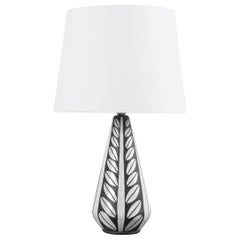 Marianne Starck per MA&S Lampada da tavolo in ceramica Sgraffito Negro Tribale Danese, 1960s