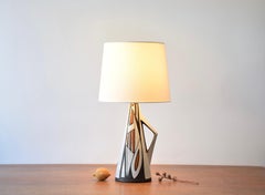 Marianne Starck for MA&S Table Lamp Sgraffito Black White Orange, Danish 1960s