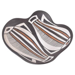 Marianne Starck for MA&S Vide-Poche Sgraffito Black White Orange, Danish 1960s