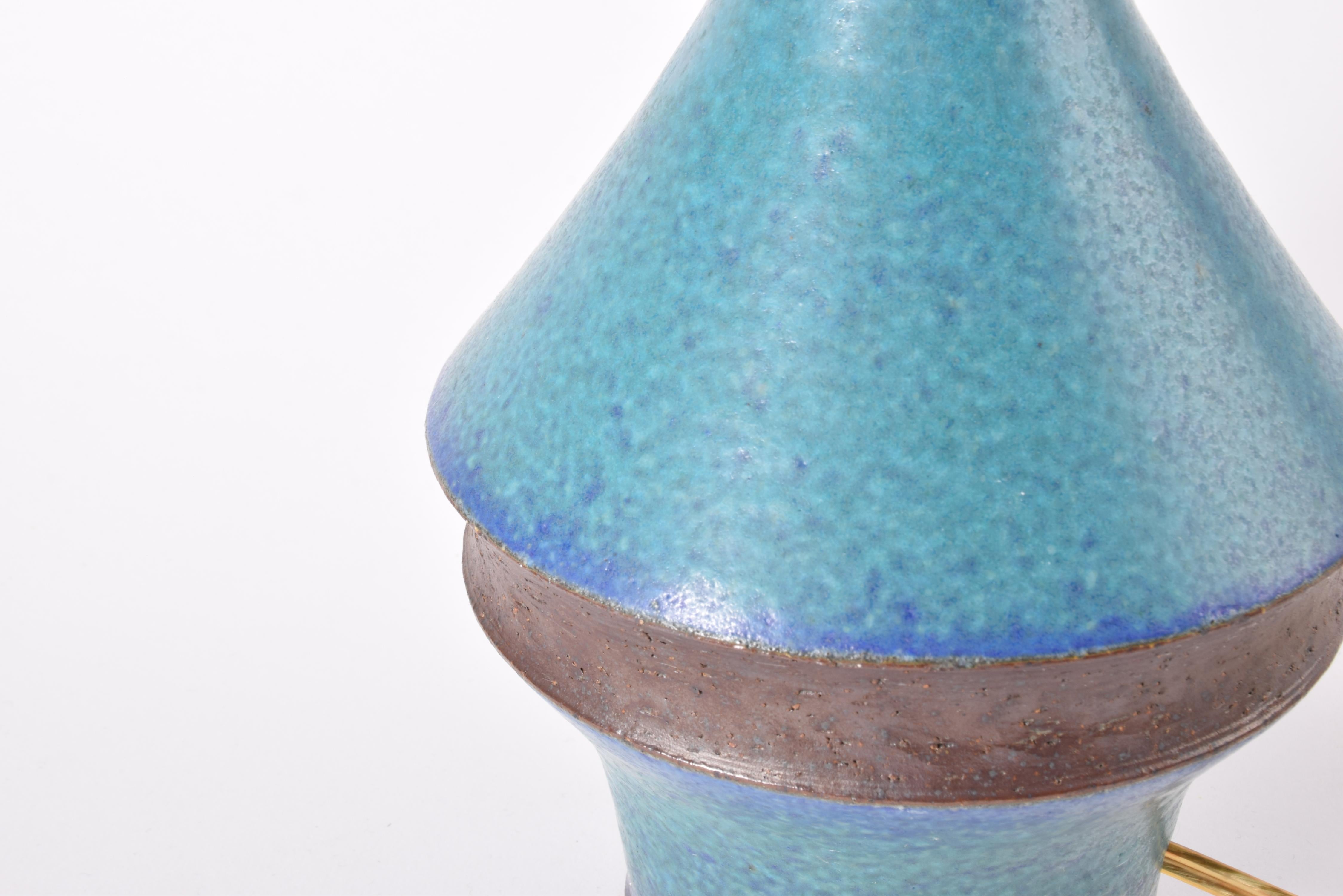 Marianne Starck para Michael Andersen & Søn Lámpara de mesa Turquesa Azul Marrón Años 60 en Bueno estado para la venta en Silkeborg, Silkeborg