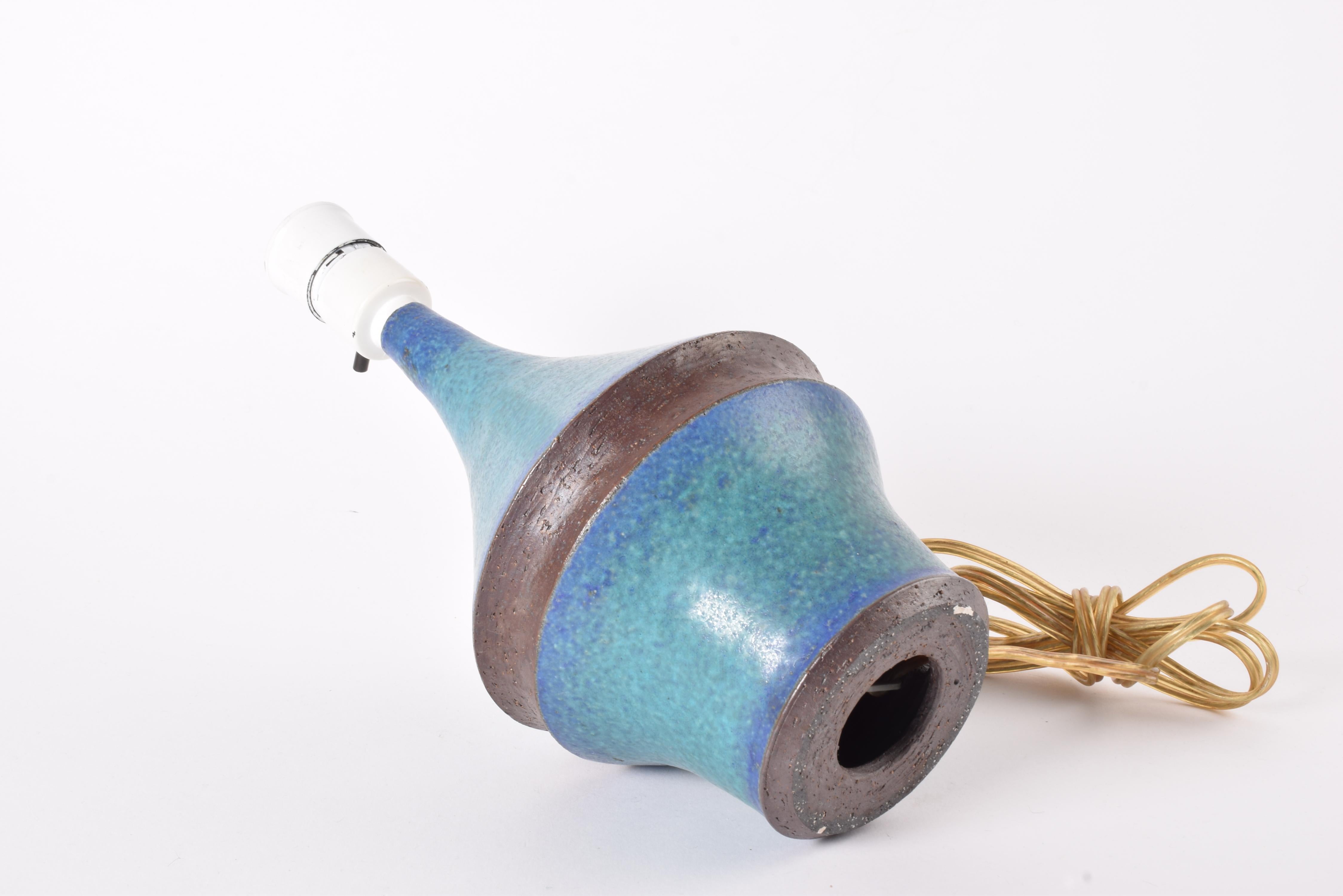 Marianne Starck para Michael Andersen & Søn Lámpara de mesa Turquesa Azul Marrón Años 60 Cerámico en venta