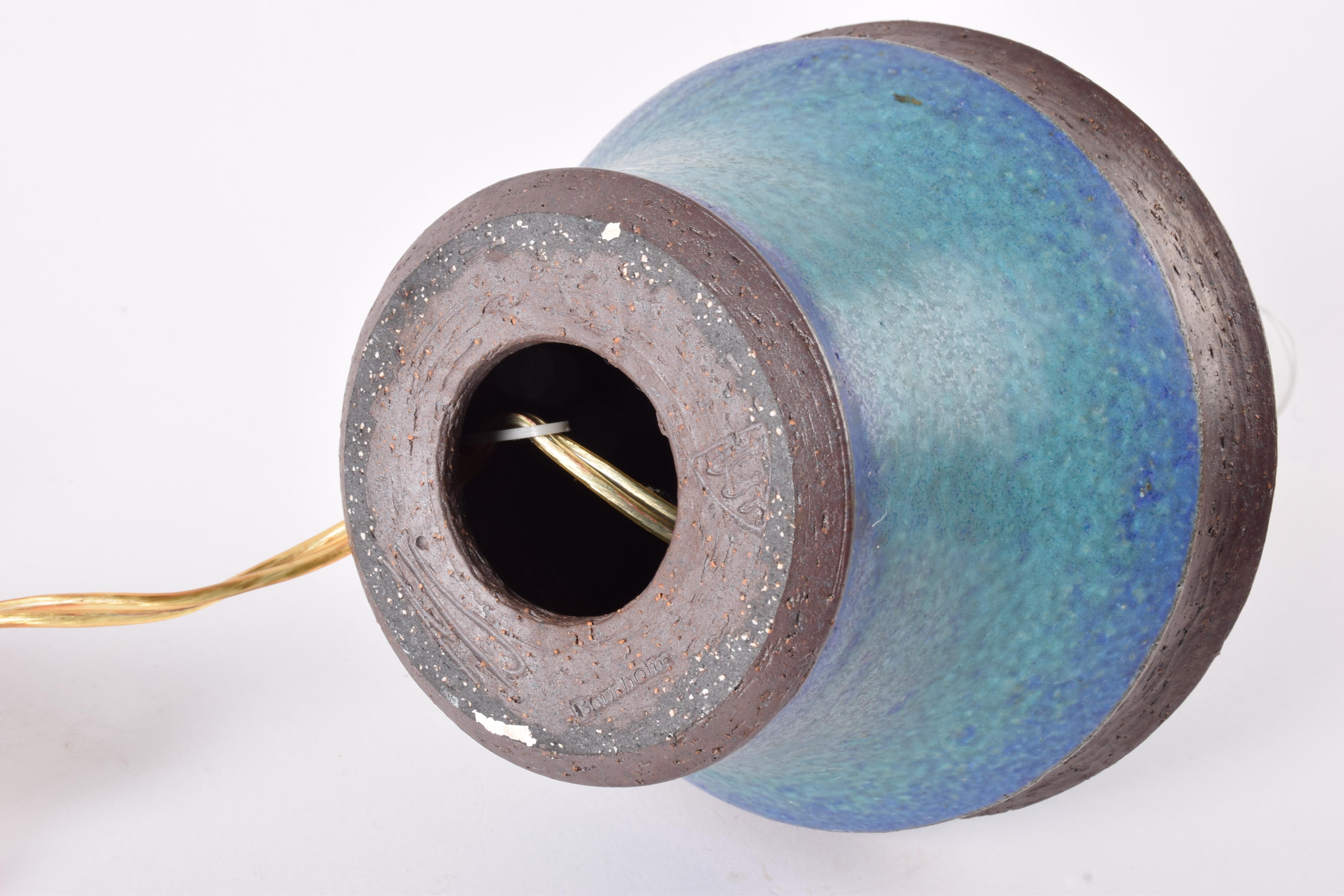 Marianne Starck para Michael Andersen & Søn Lámpara de mesa Turquesa Azul Marrón Años 60 en venta 1