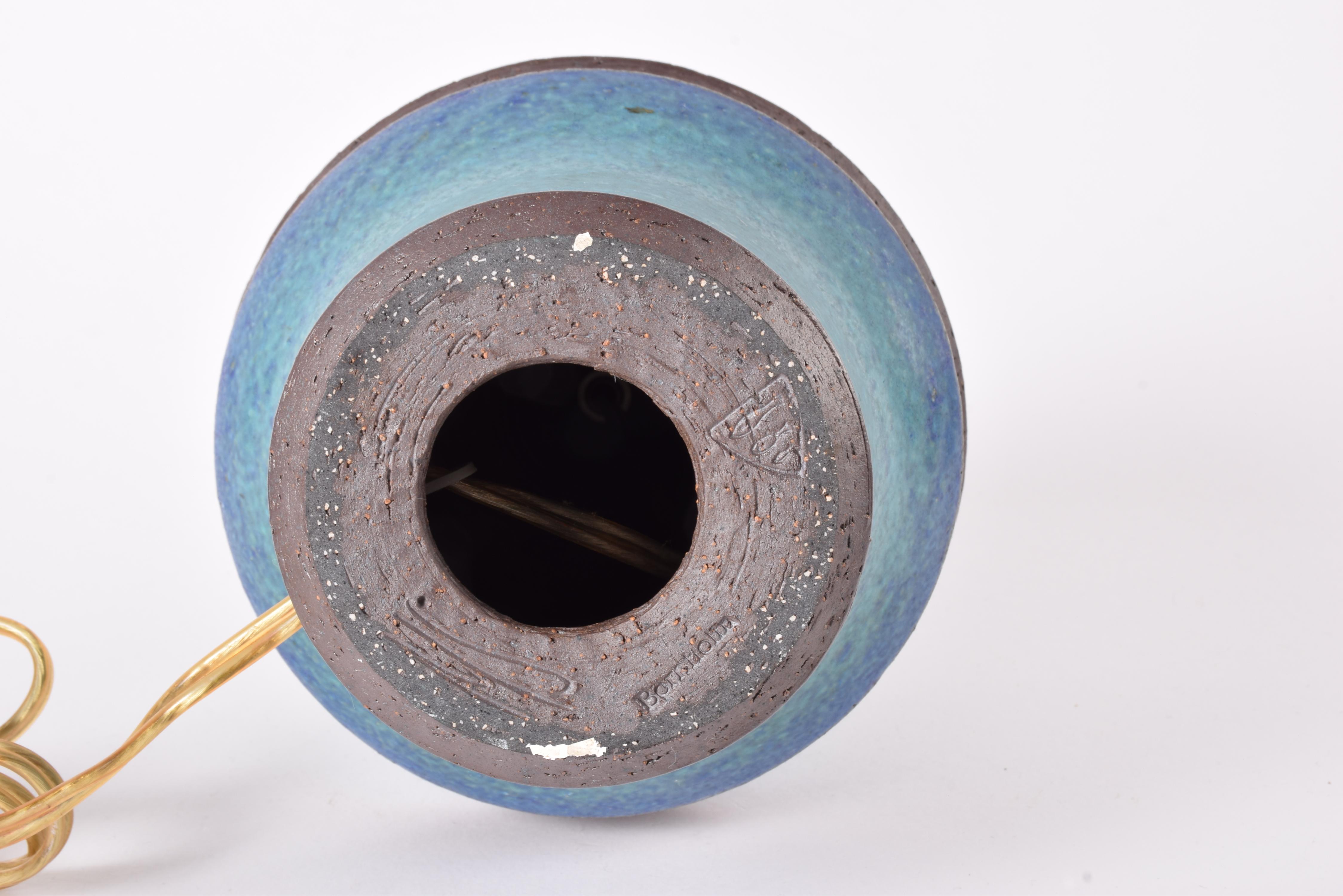 Marianne Starck para Michael Andersen & Søn Lámpara de mesa Turquesa Azul Marrón Años 60 en venta 2