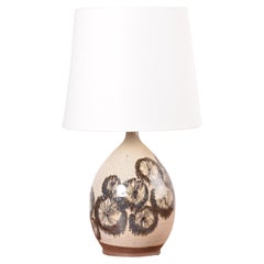 Marianne Starck for Michael Andersen & Søn Table Lamp with Blue Brown Decor 1970