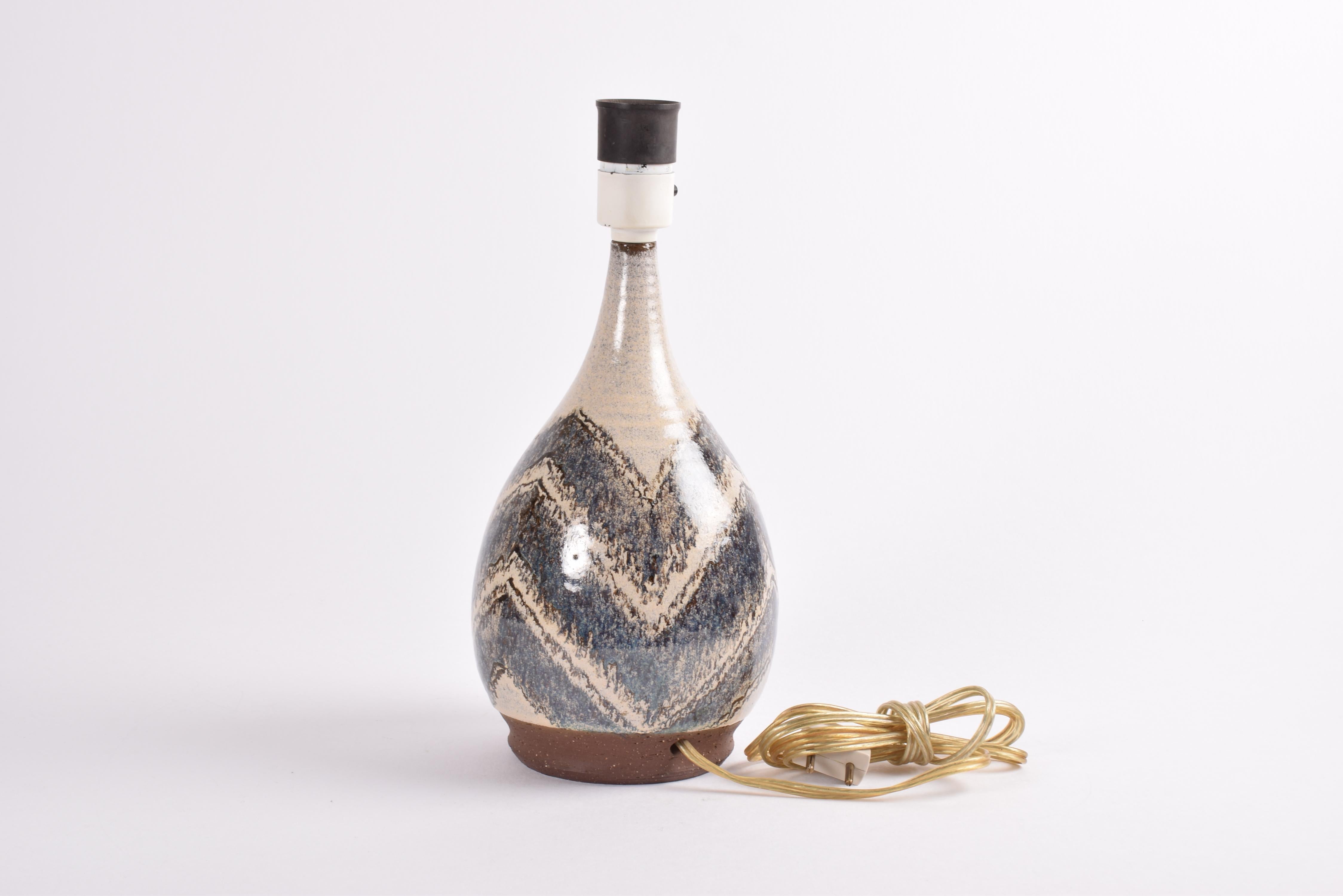 Danois Marianne Starck pour Michael Andersen & Søn Lampe de table Zig Zag Décor Céramique 1970 en vente
