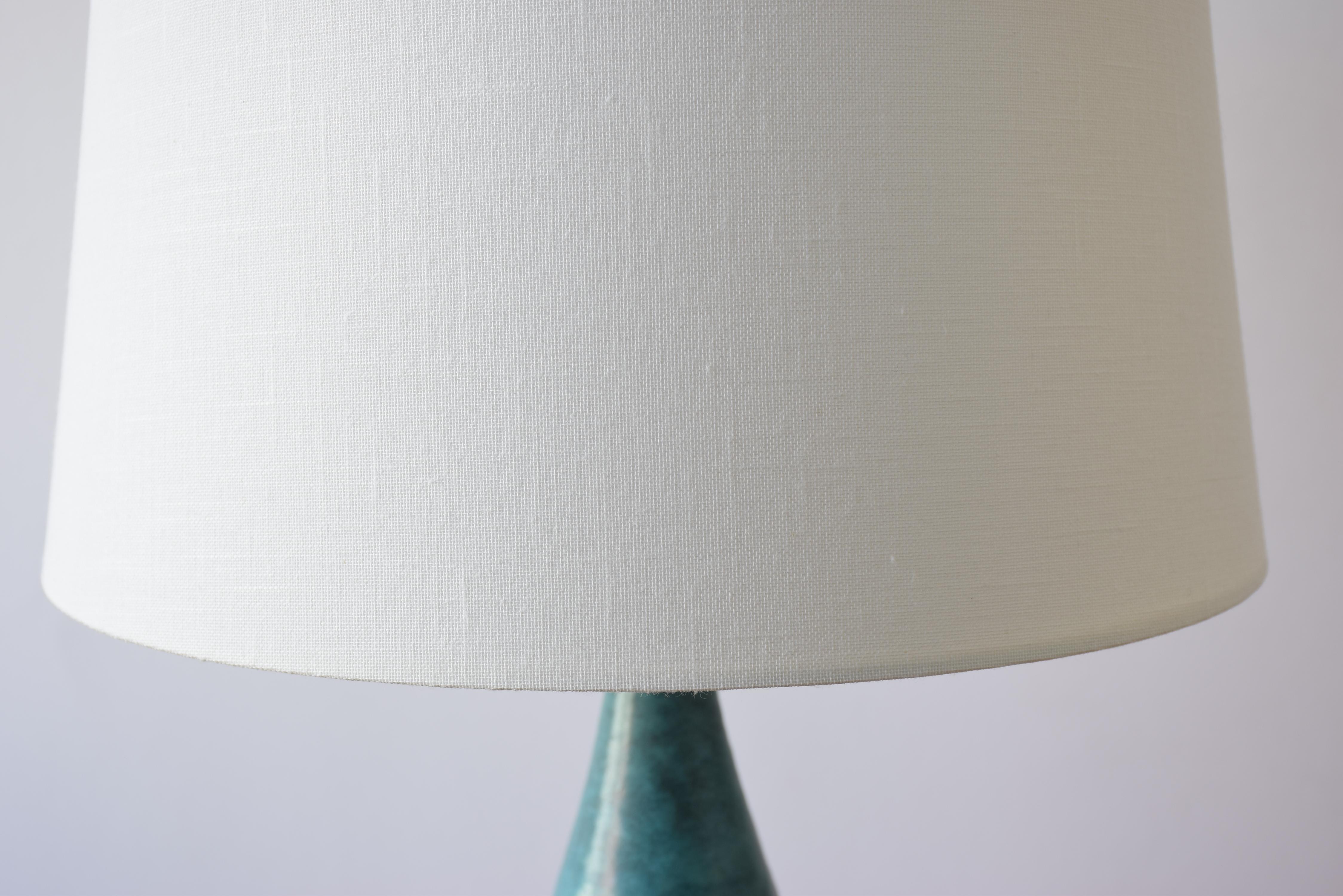 Marianne Starck for Michael Andersen & Søn Tall Table Lamp Turquoise Brown 1960s 3