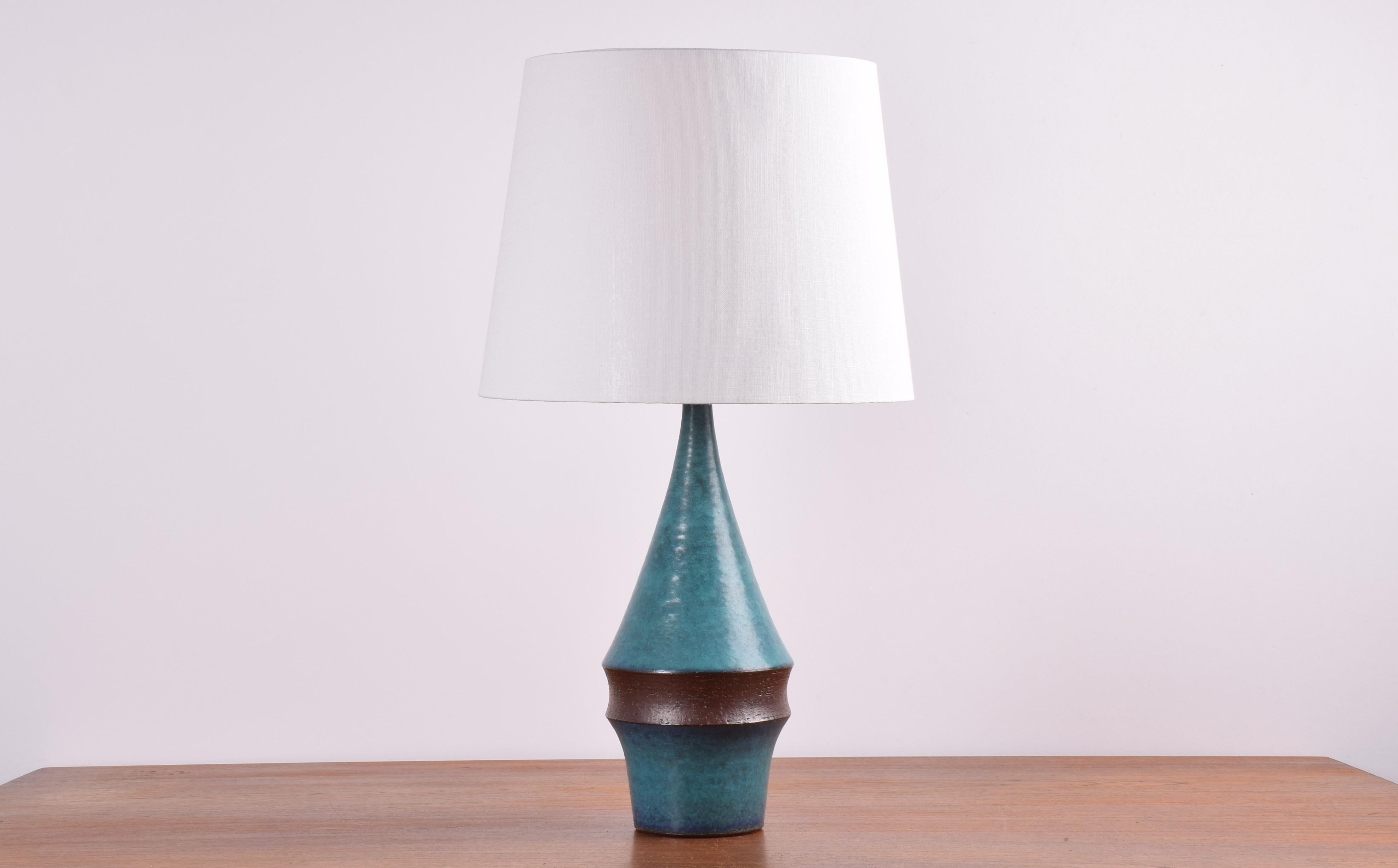 Mid-Century Modern Marianne Starck for Michael Andersen & Søn Tall Table Lamp Turquoise Brown 1960s