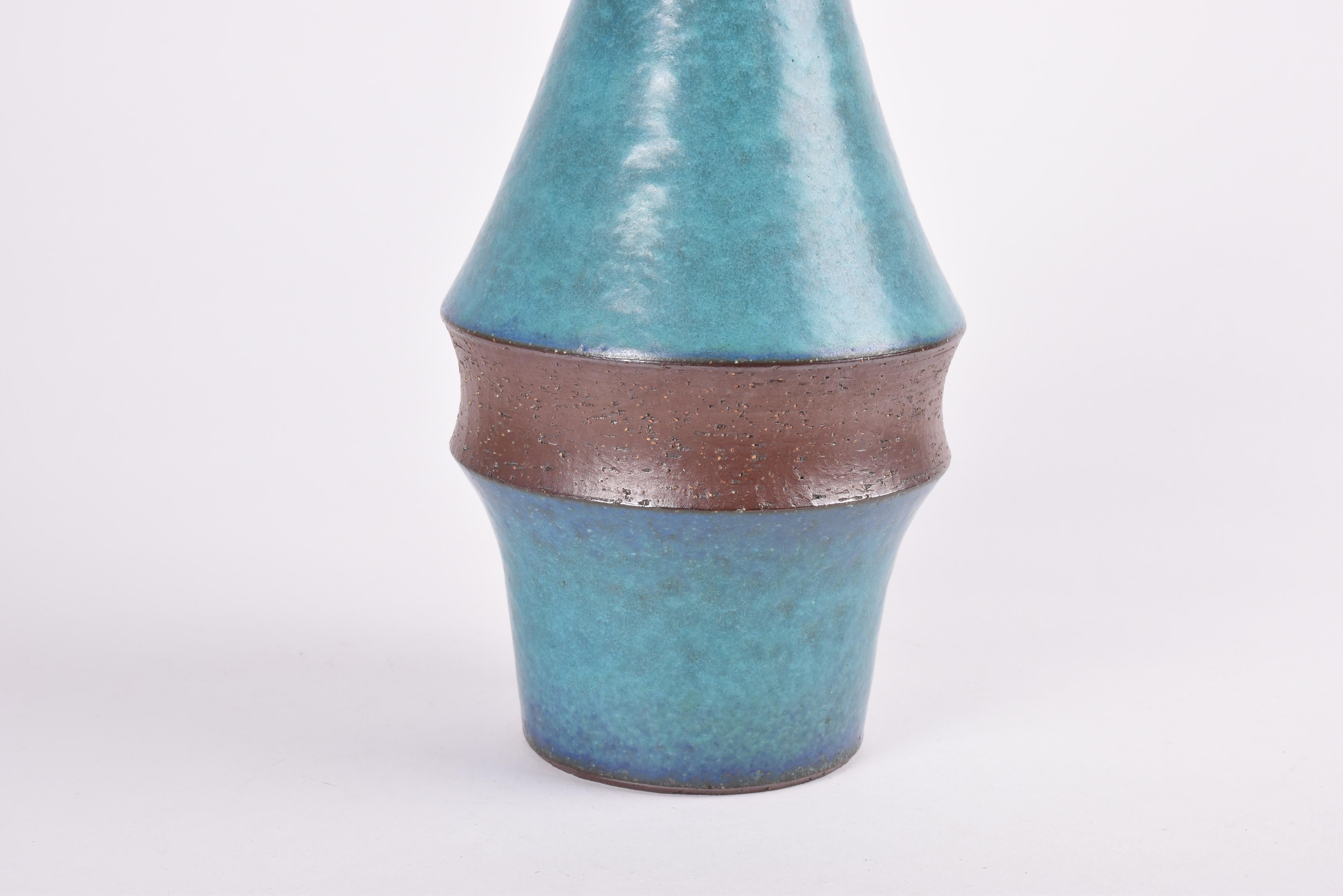 Mid-20th Century Marianne Starck for Michael Andersen & Søn Tall Table Lamp Turquoise Brown 1960s