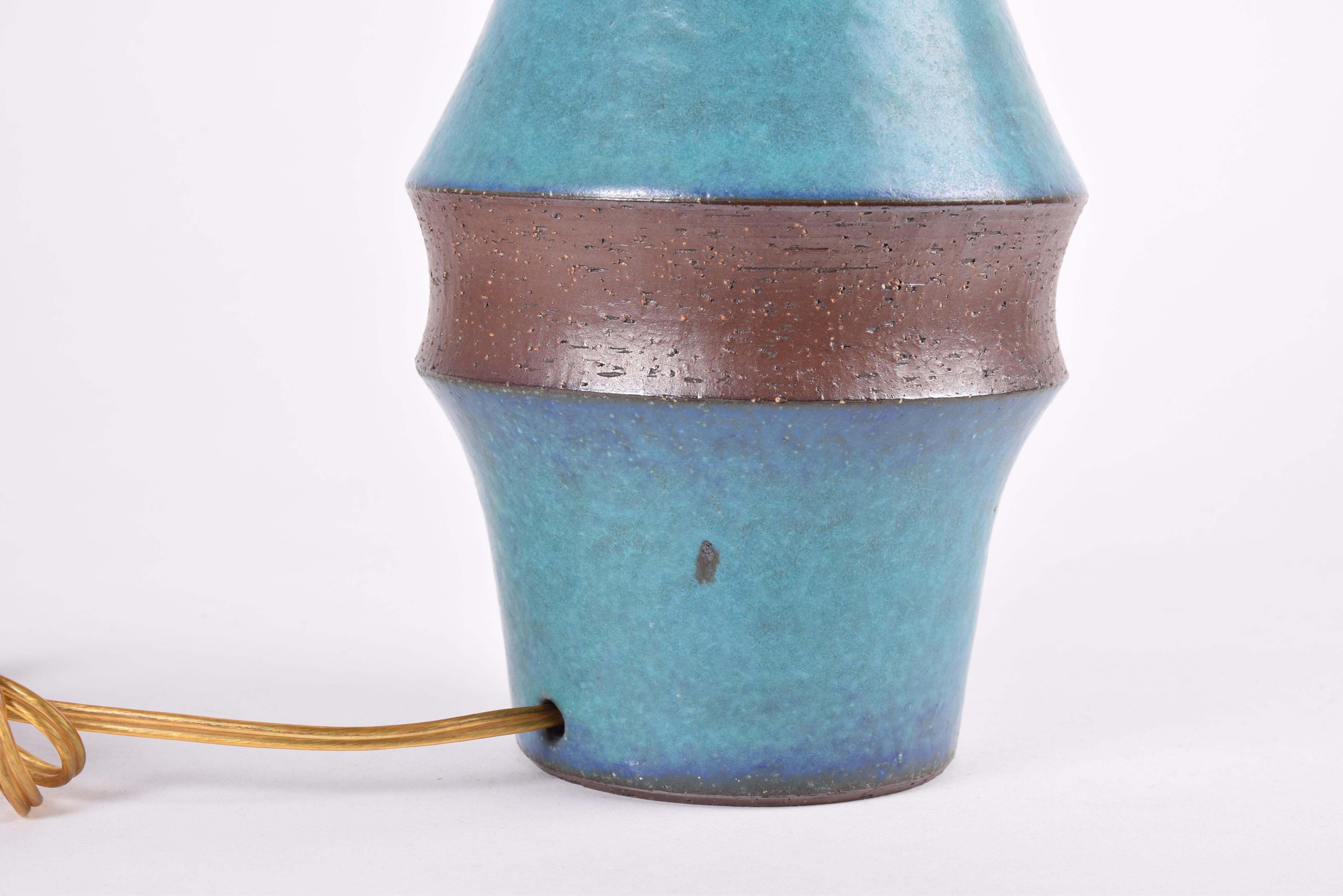 Marianne Starck for Michael Andersen & Søn Tall Table Lamp Turquoise Brown 1960s 1