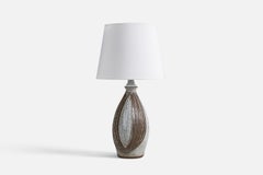 Marianne Starck, Table Lamp, Grey-Glazed Stoneware, Denmark, 1960s