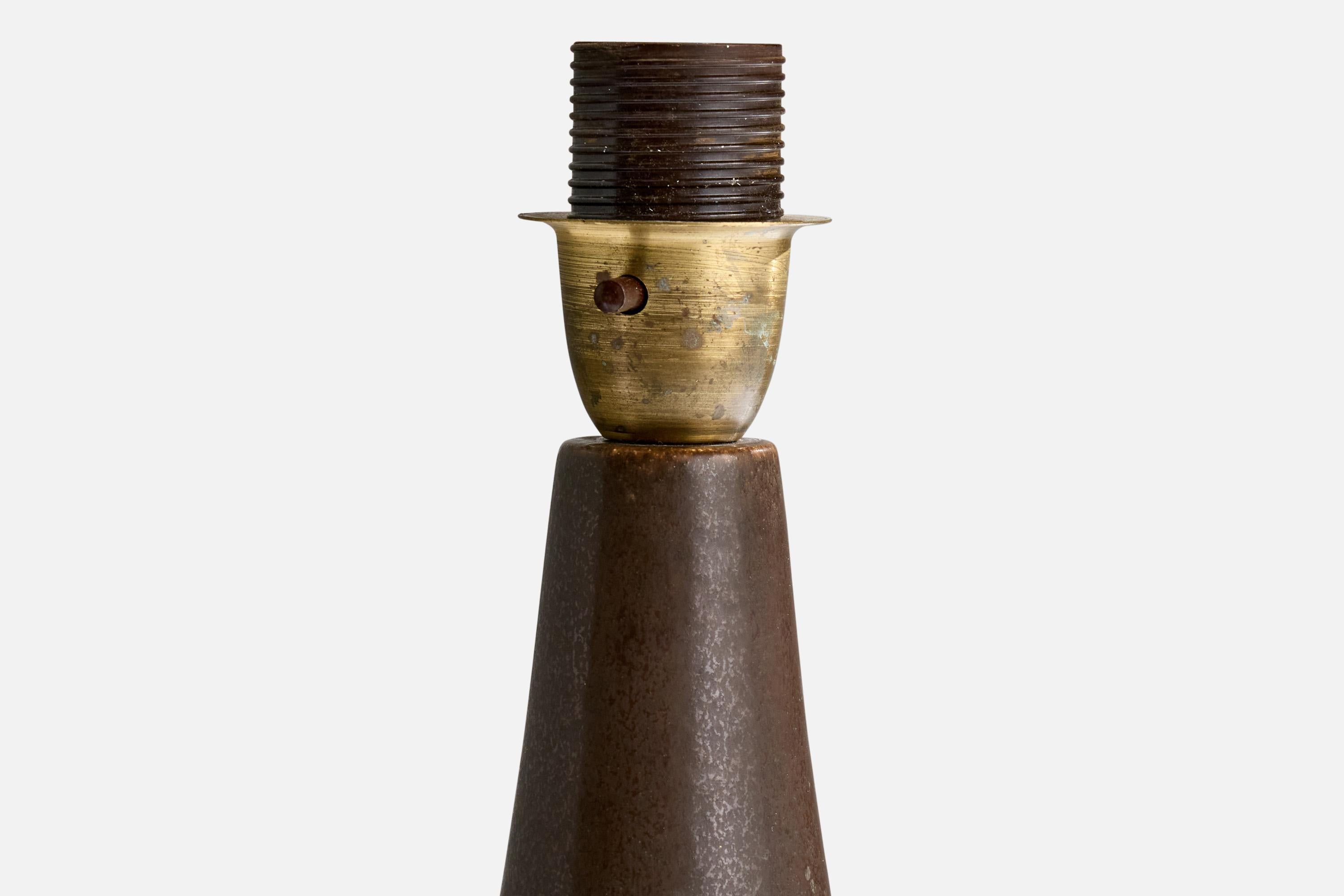 Danese Marianne Starck, Lampada da tavolo, gres, ottone, Danimarca, anni '60 in vendita