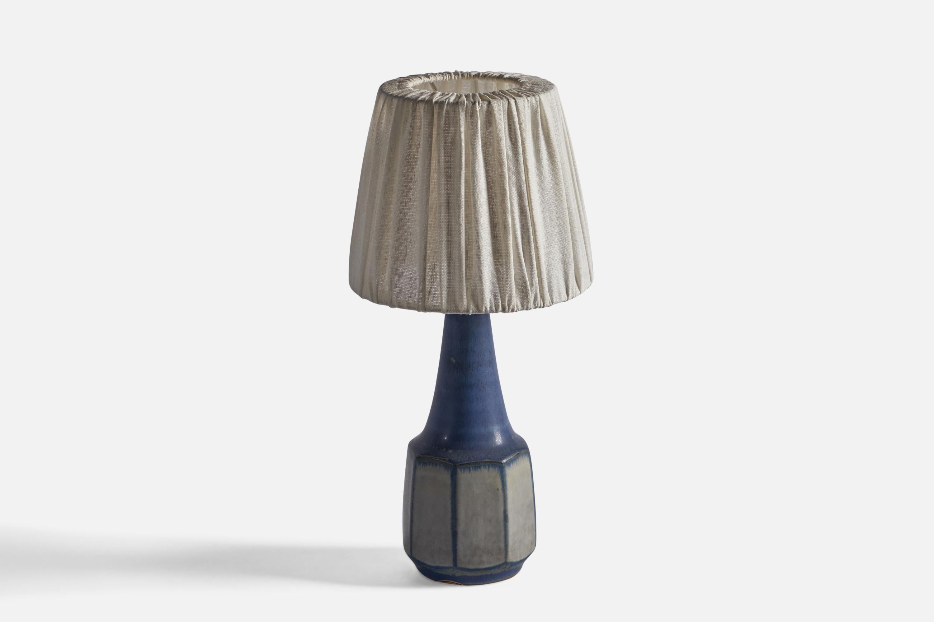 Scandinavian Modern Marianne Starck, Table Lamp, Stoneware, Fabric, Denmark, 1960s For Sale