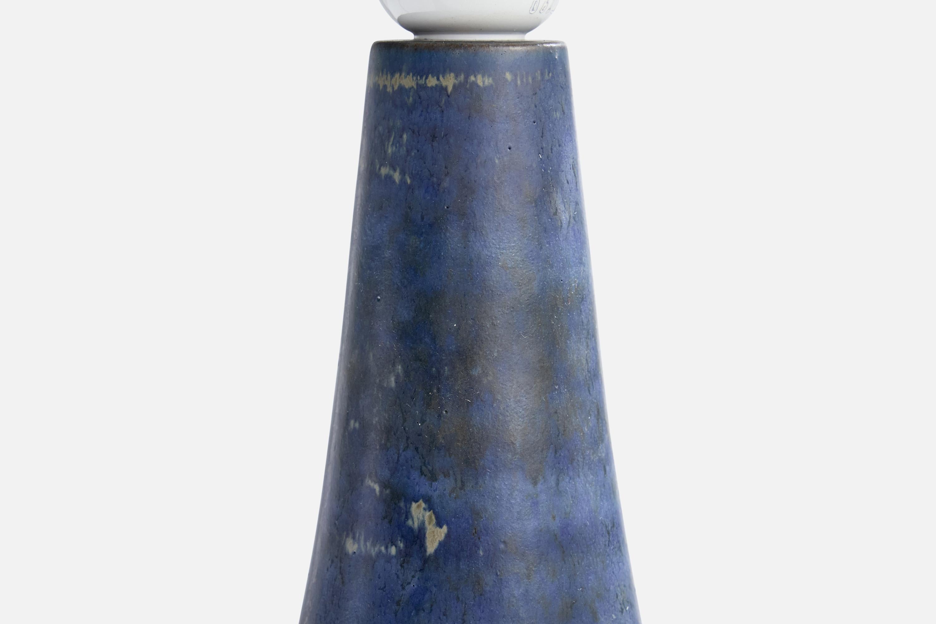 Swedish Marianne Starck, Table Lamp, Stoneware, Fabric, Denmark, 1960s For Sale