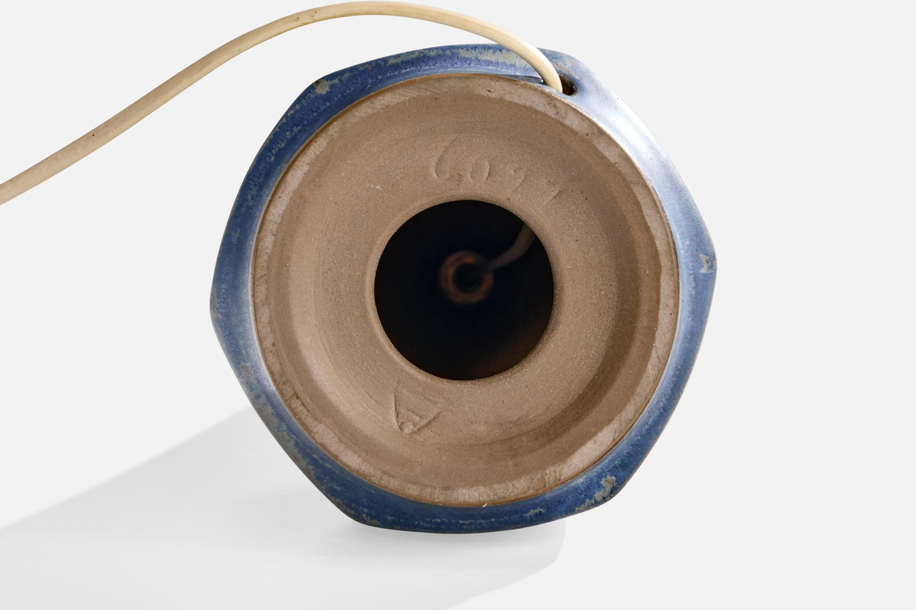 Marianne Starck, Table Lamp, Stoneware, Fabric, Denmark, 1960s For Sale 1