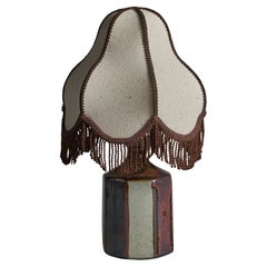Marianne Starck, Table Lamp, Stoneware, Fabric, Denmark, 1960s