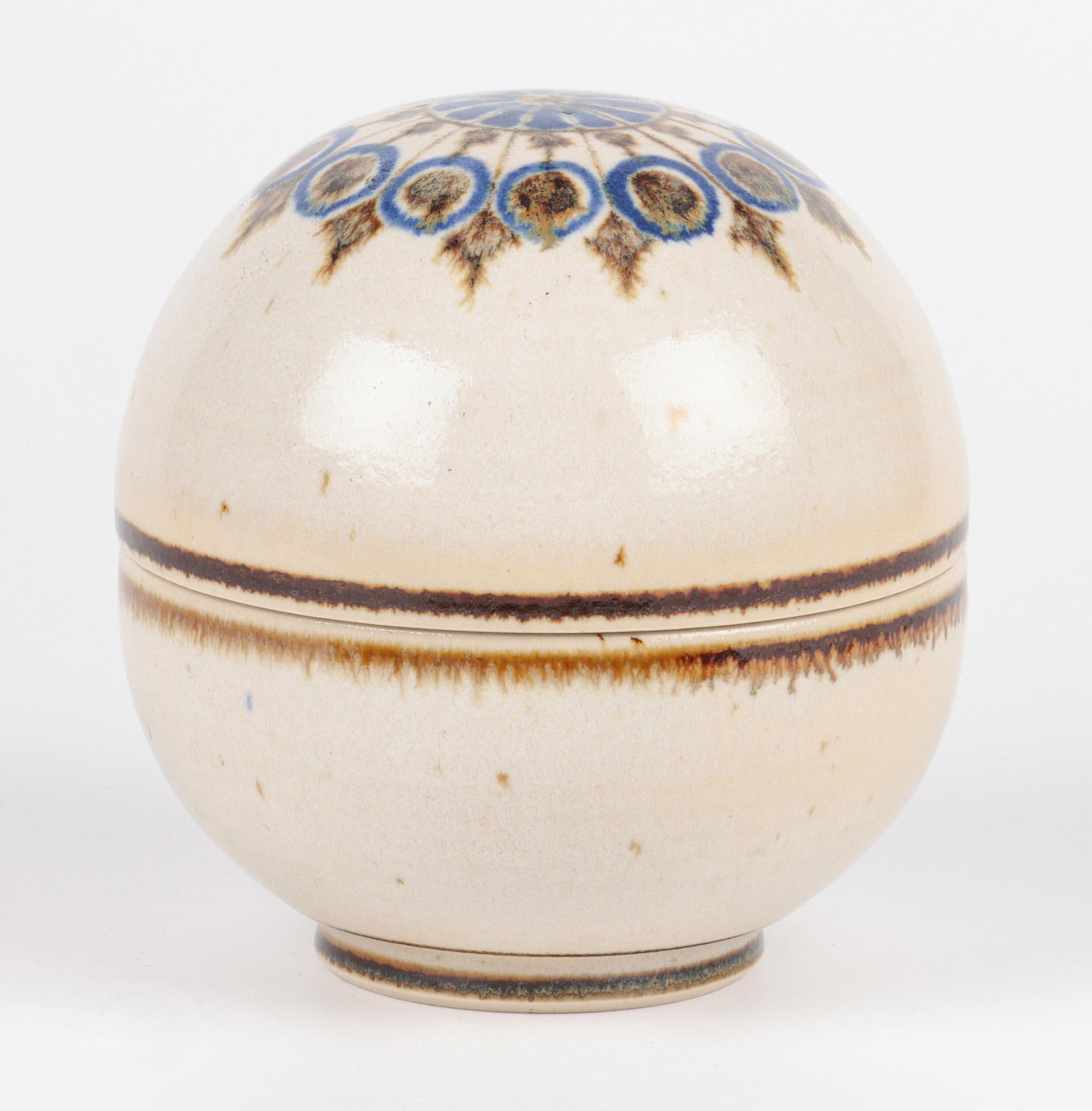 Late 20th Century Marianne Stark For Michael Andersen Danish Studio Pottery Lidded Pot For Sale