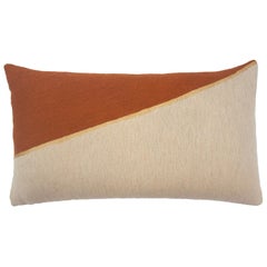 Marianne Triangle Ochre Hand Embroidered Modern Geometric Throw Pillow Cover