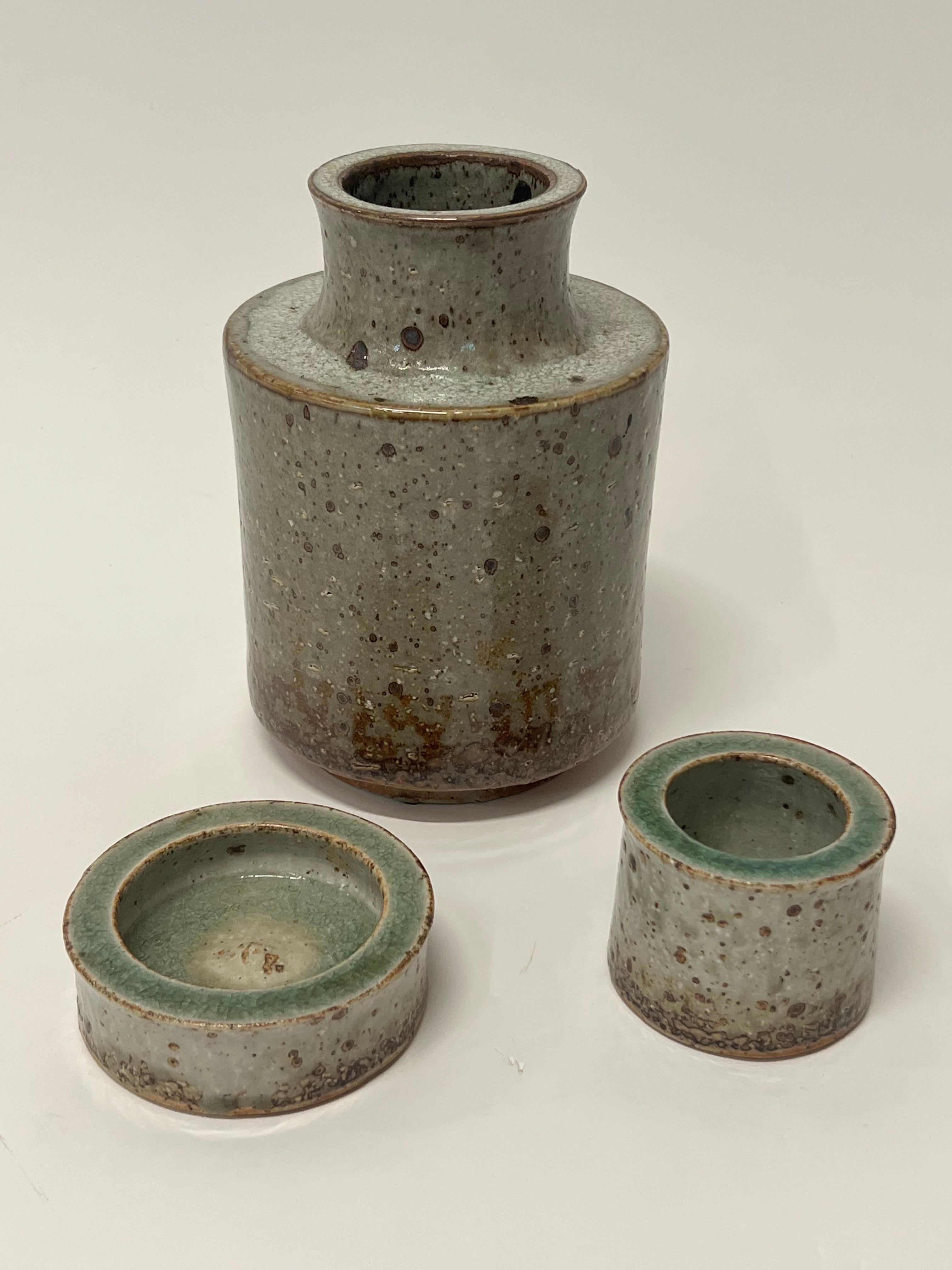 Fantastic trio of studio ceramics by Marianne Westman for Rorstrand c1950s, Sweden. These are part of the 