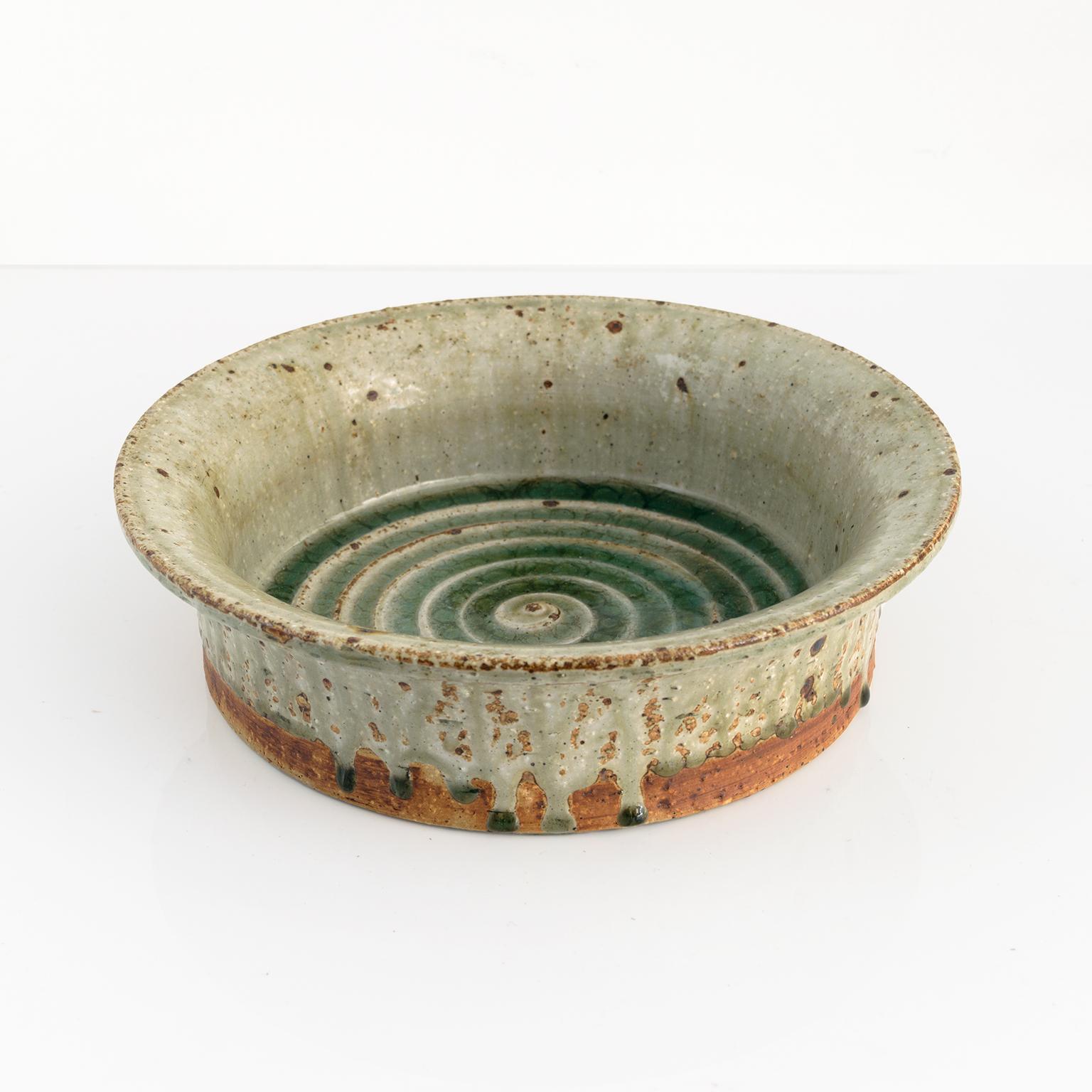 Scandinavian Modern Marianne Westman for Rōrstrand Ateljé Glazed Stoneware Bowl, Signed For Sale