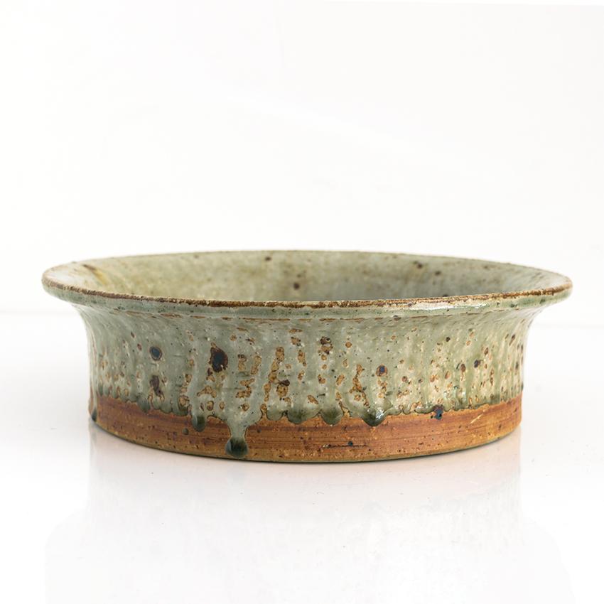 Scandinavian Modern Marianne Westman for Rörstrand Ateljé Glazed Stoneware Bowl, Signed For Sale