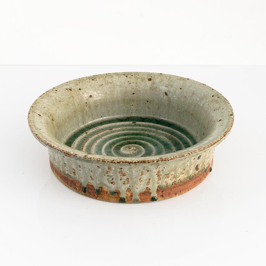 Scandinavian Marianne Westman for Rörstrand Ateljé Glazed Stoneware Bowl, Signed For Sale