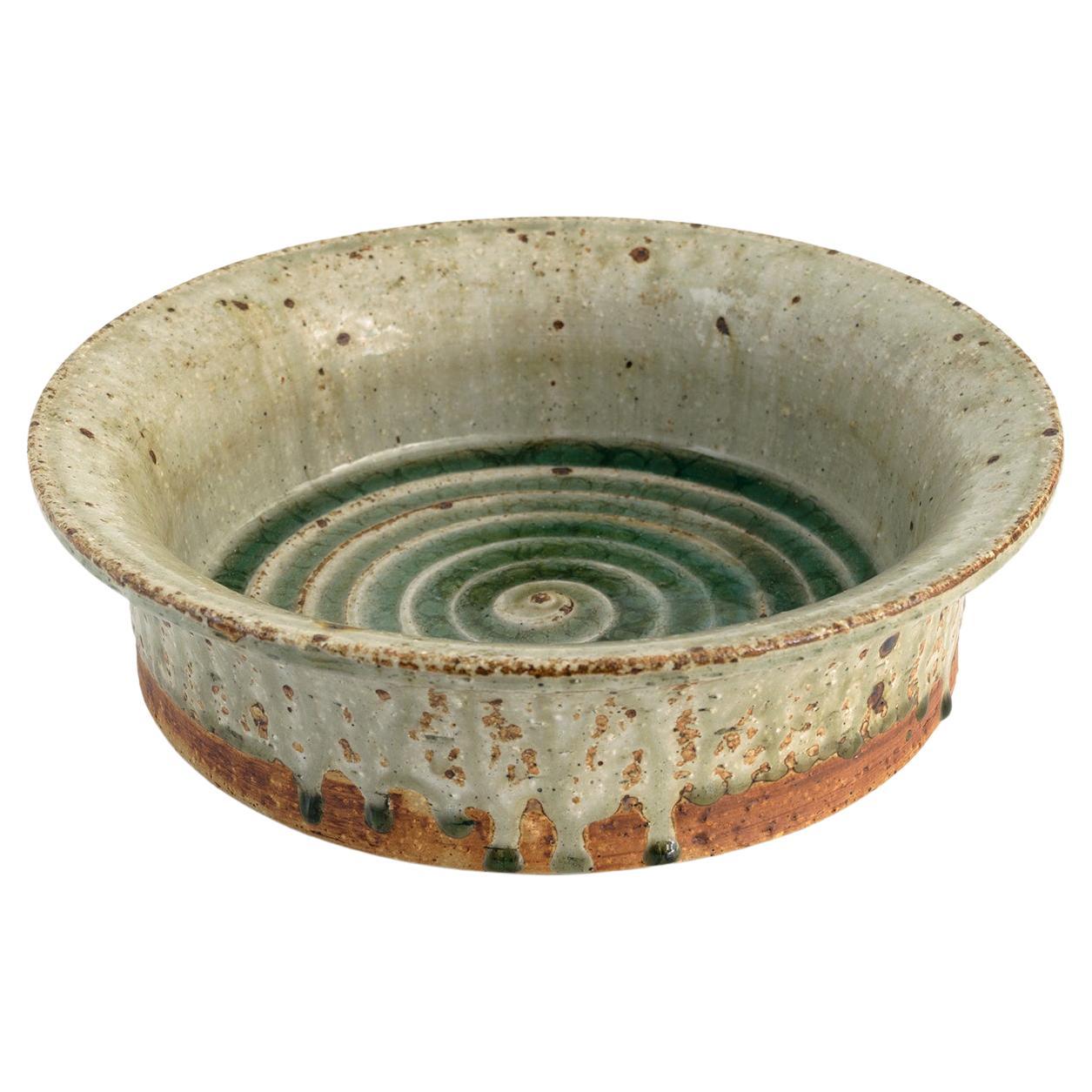 Marianne Westman for Rōrstrand Ateljé Glazed Stoneware Bowl, Signed For Sale