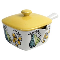 Vintage Marianne Westman for Rörstrand, ‘Granada’ Small Ovenware Pot with Lid, 1950s