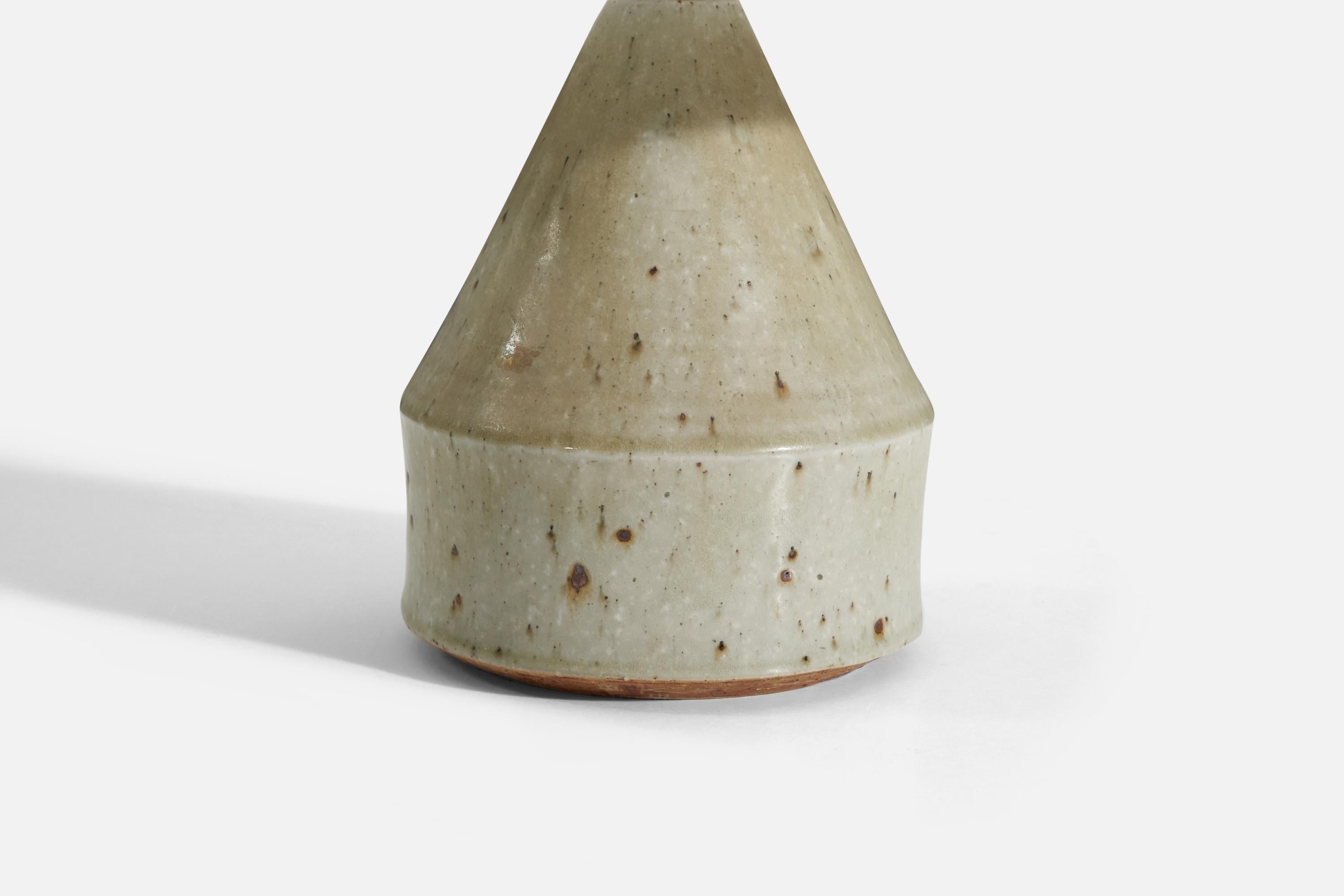 Mid-20th Century Marianne Westman, Table Lamp, Grey-Glazed Firesand, Rörstrand, Sweden, 1960s