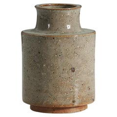 Retro Marianne Westman, Vase, Grey-Glazed Firesand, Rörstand, Sweden, 1950s