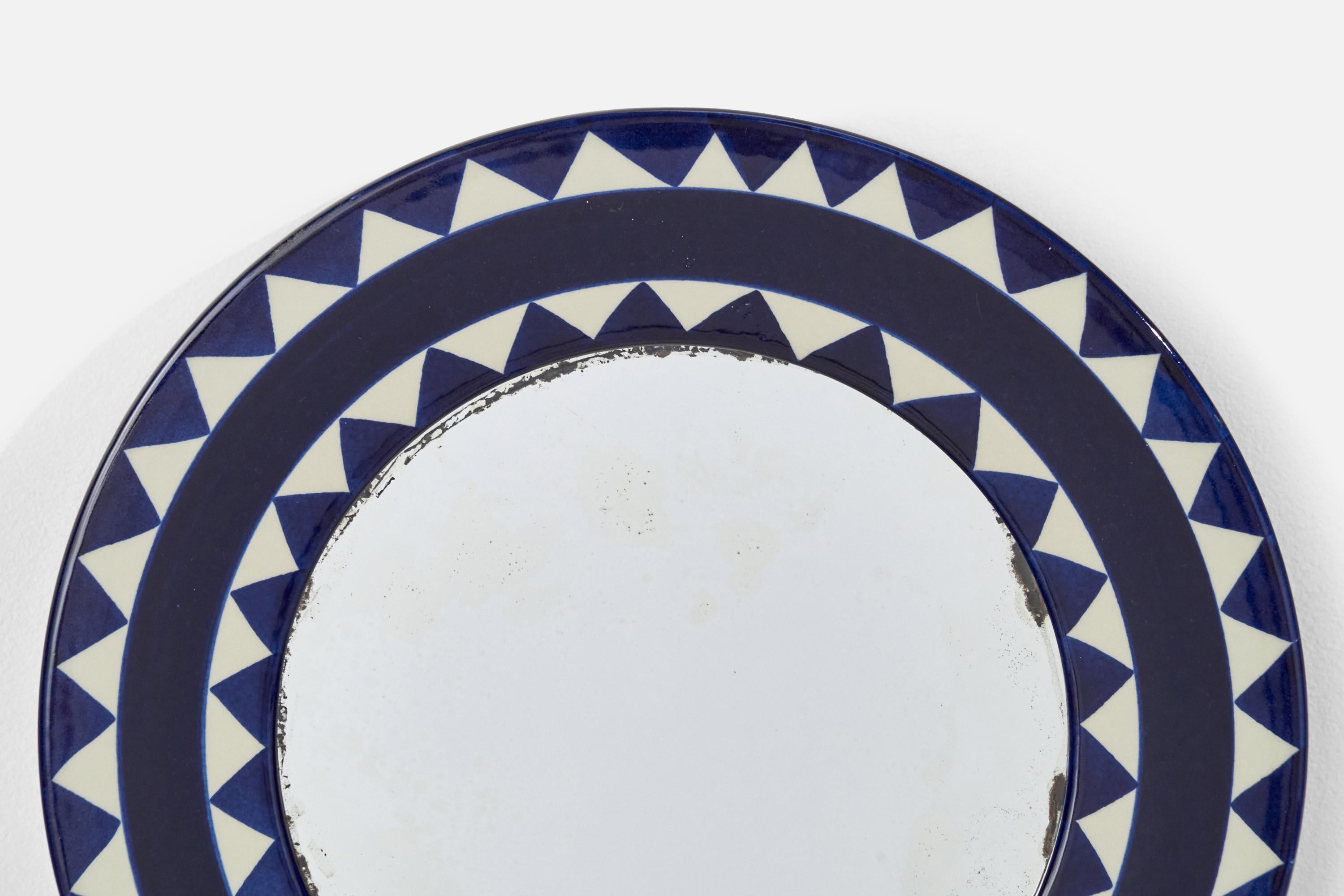Swedish Marianne Westman, Wall Mirror, Ceramic, Sweden, 1960s For Sale