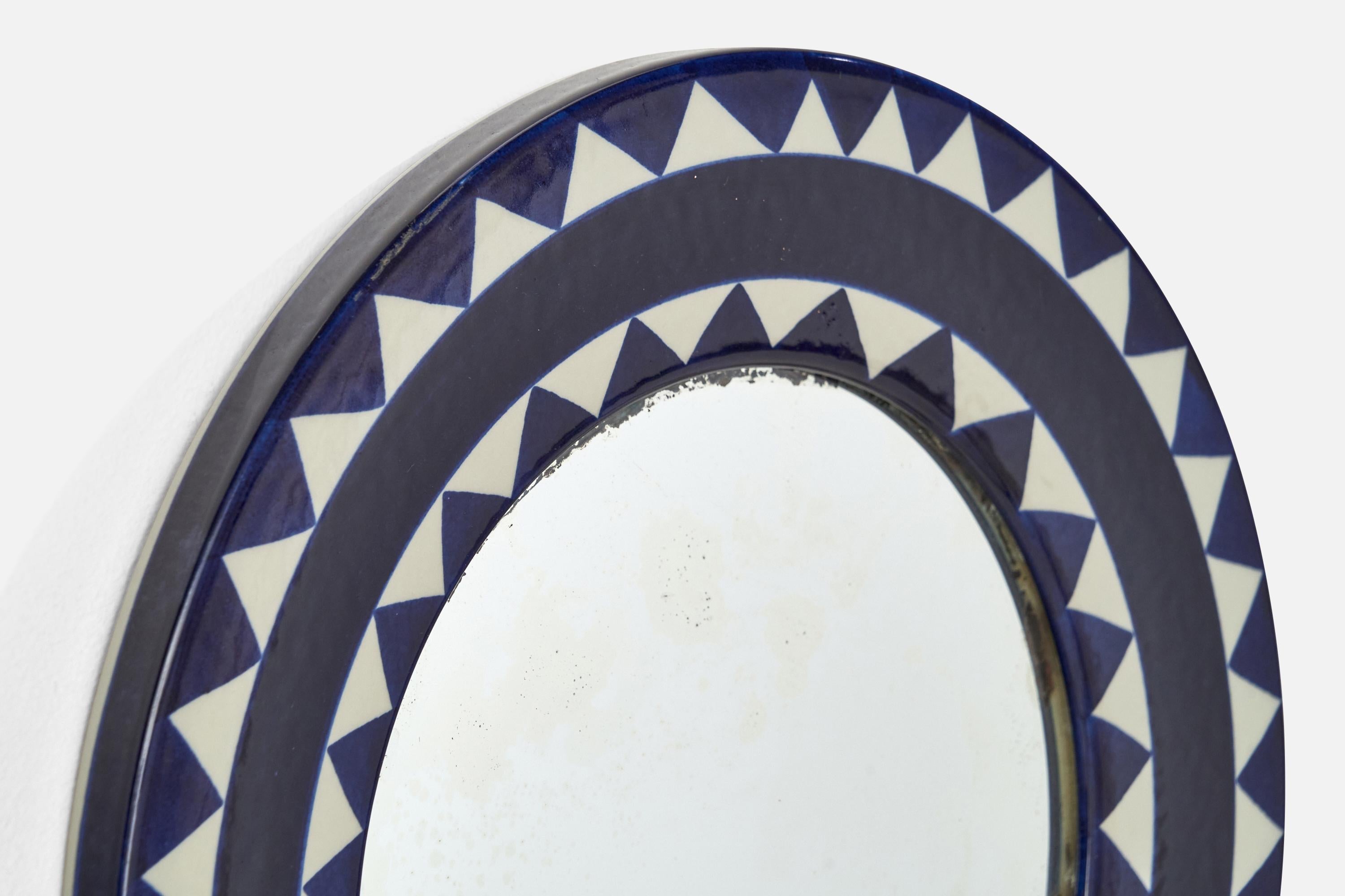 Mid-20th Century Marianne Westman, Wall Mirror, Ceramic, Sweden, 1960s For Sale