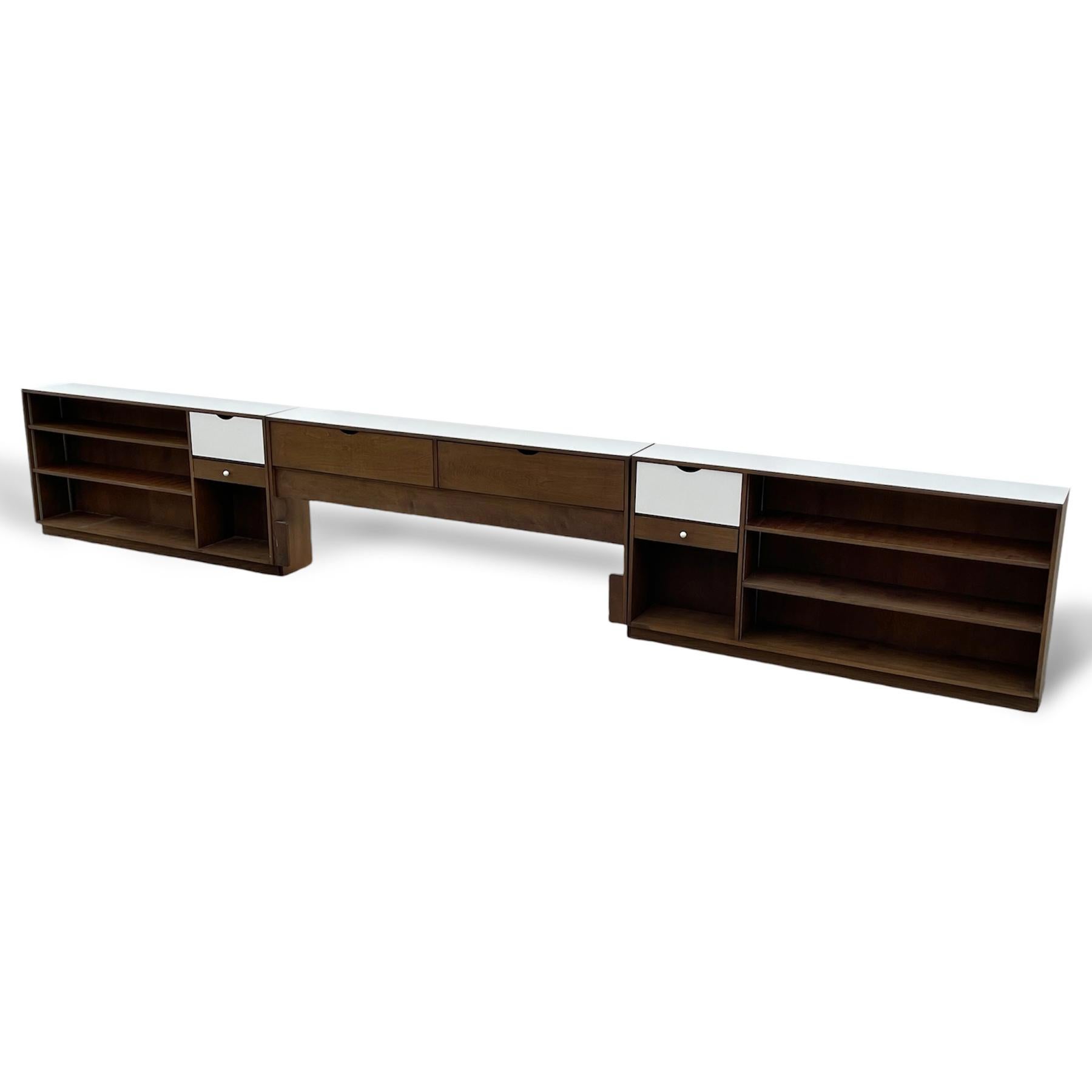 Marianne Willisch Custom King-Size Headboard w/ Nightstands/ Bookcases In Good Condition For Sale In Highland, IN