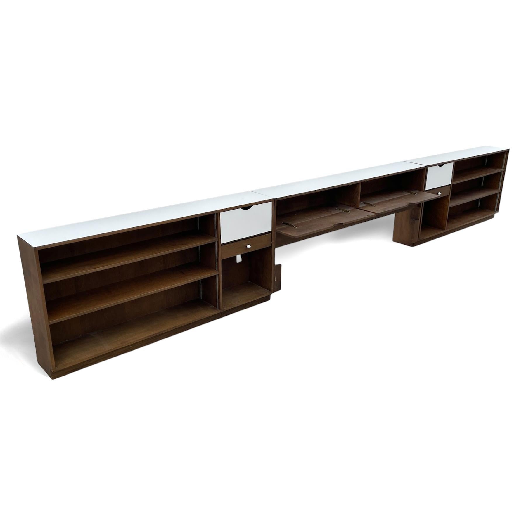 Formica Marianne Willisch Custom King-Size Headboard w/ Nightstands/ Bookcases For Sale