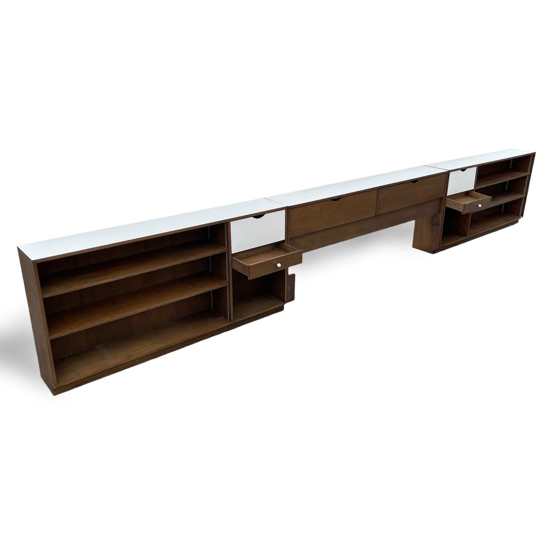 Marianne Willisch Custom King-Size Headboard w/ Nightstands/ Bookcases For Sale 1