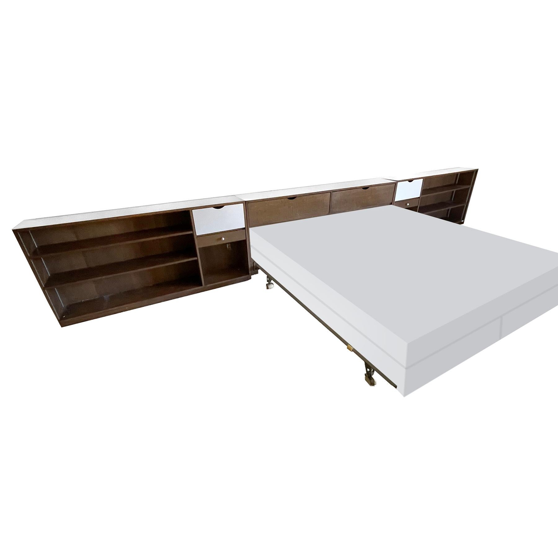 Marianne Willisch Custom King-Size Headboard w/ Nightstands/ Bookcases For Sale 2