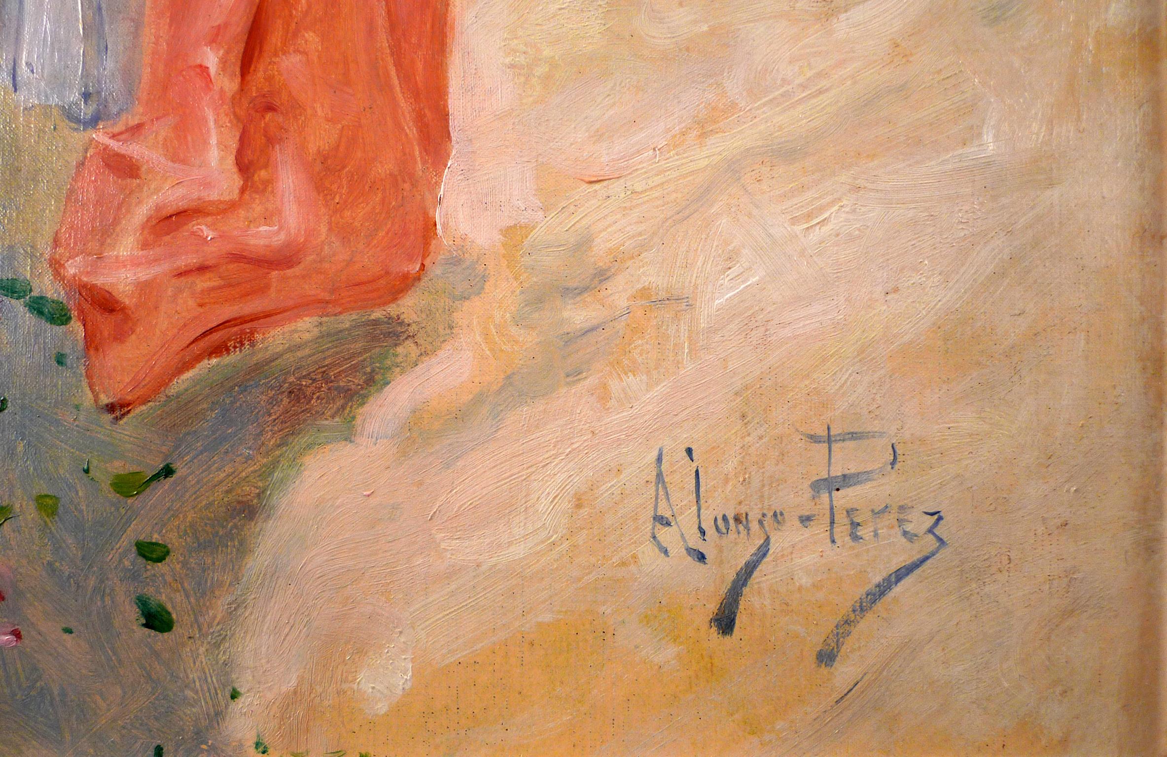   « La recherche », huile sur toile de la fin du XIXe siècle de l'artiste espagnol M. Alonso Prez en vente 2