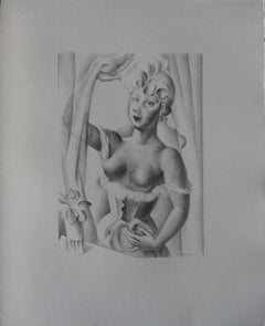 Cubist Nude - Stone lithograph, 1930