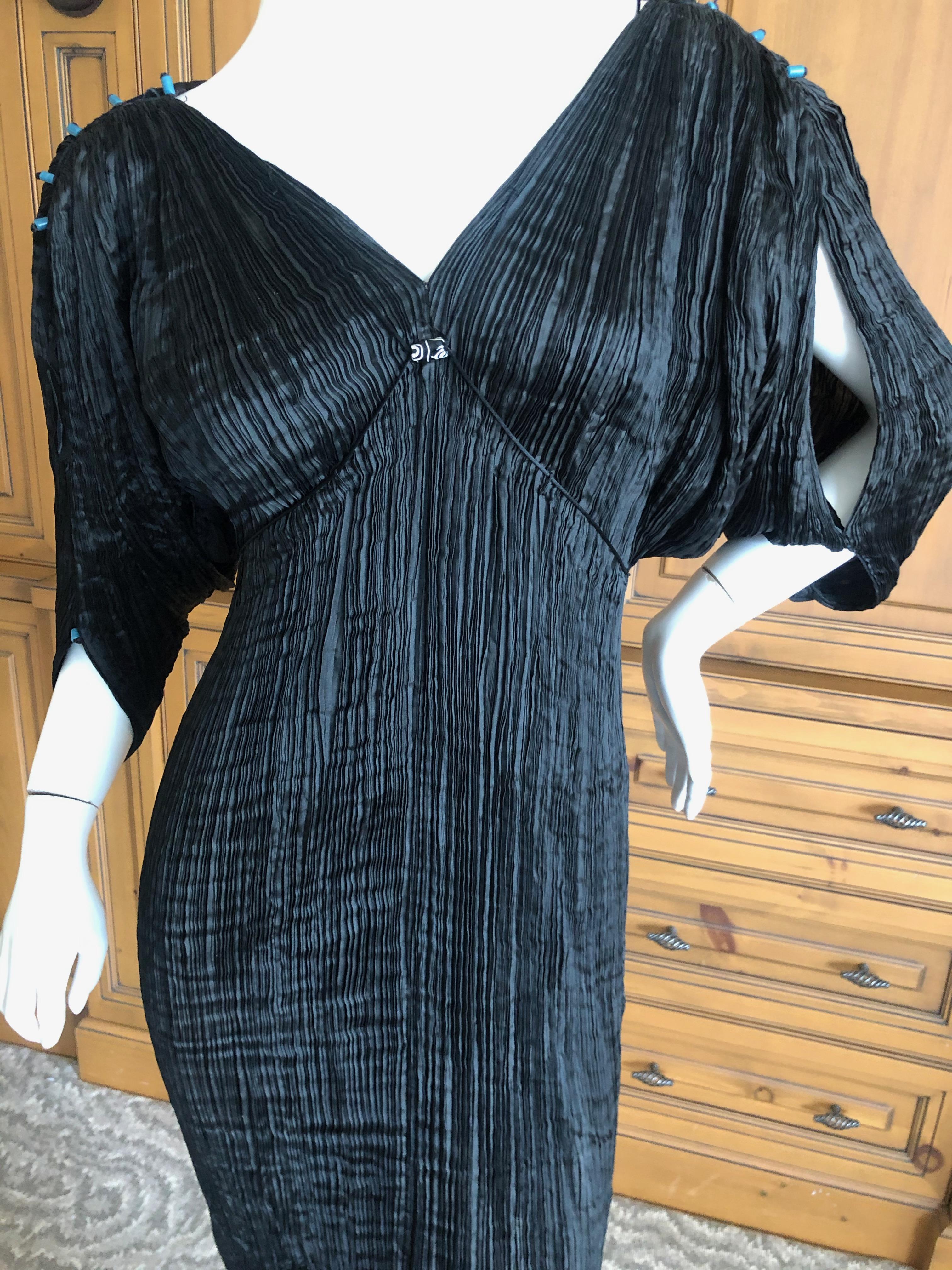 Mariano Fortuny Attributed Black Delphos Dress In Good Condition In Cloverdale, CA